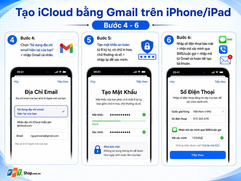 cách tạo iCloud bằng tài khoản Gmail 2.1
