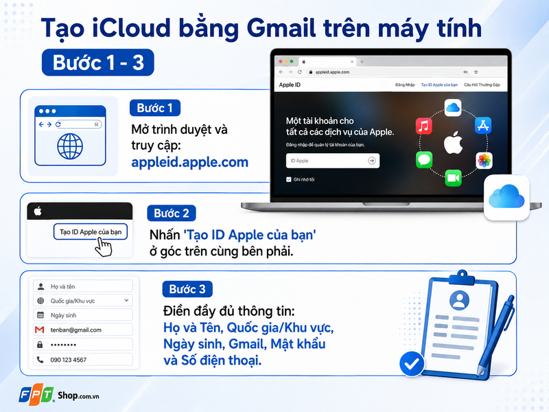 cách tạo iCloud bằng tài khoản Gmail 3.1
