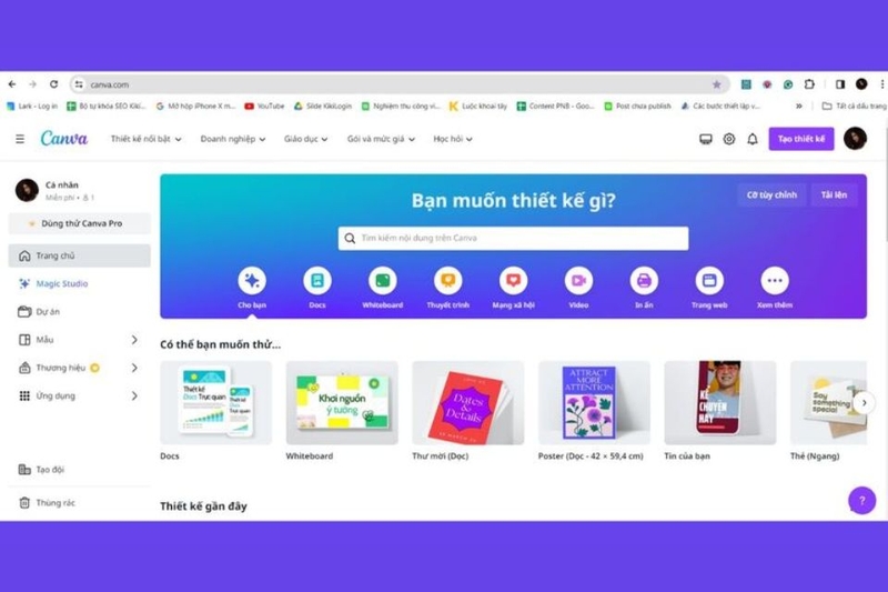 tạo logo lớp bằng canva bước 1