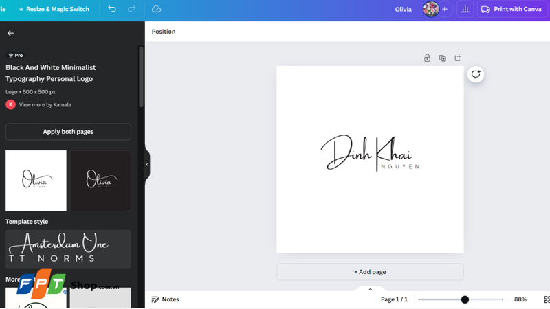 Logo sau khi chỉnh sửa