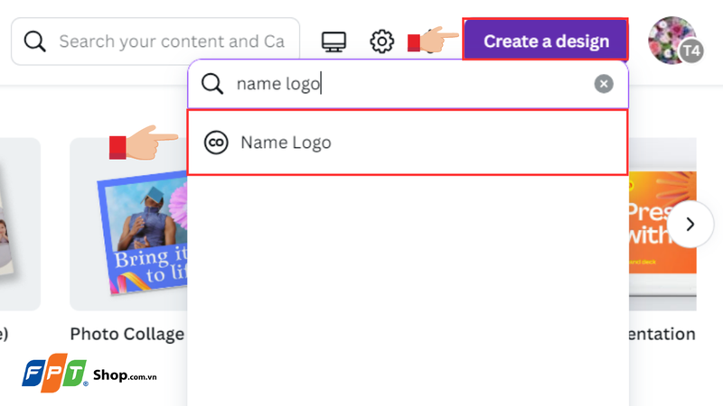 Chọn Create a design