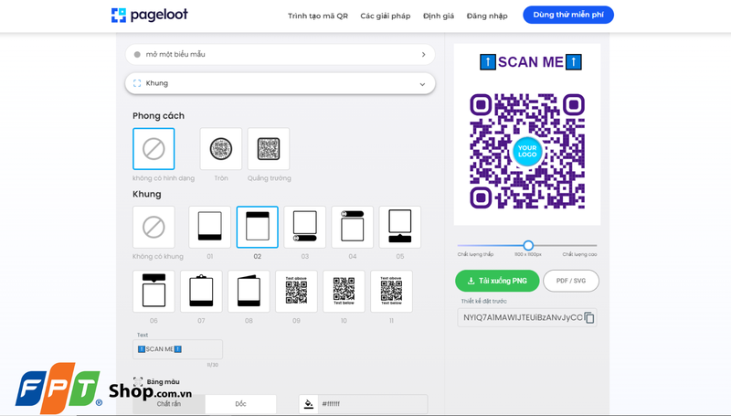 Thay đổi phong cách thiết kế mã QR