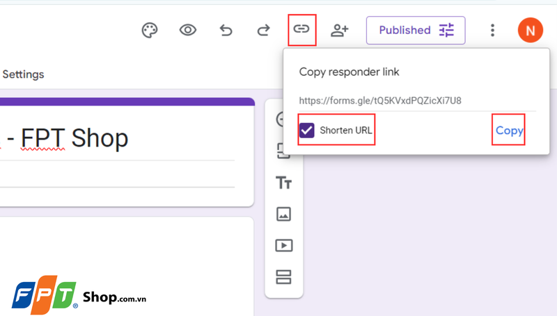 Cách lấy đường link Google Forms 2