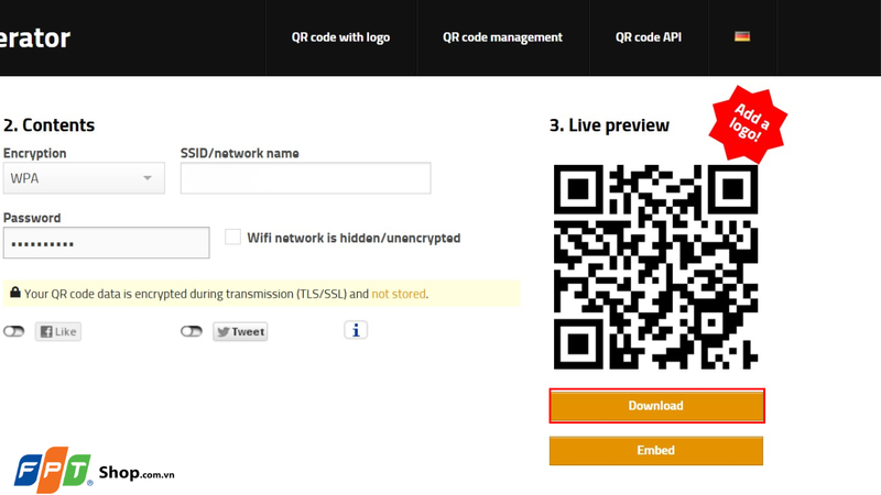 Cách tạo mã QR Wi-Fi bằng QR Code Generator 2