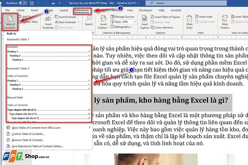 Cách tạo mục lục trong Word 2016 - Ảnh 03