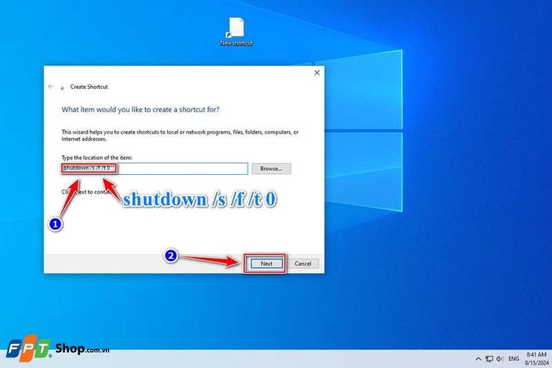 Tạo nút Shutdown trên máy tính - Ảnh 04