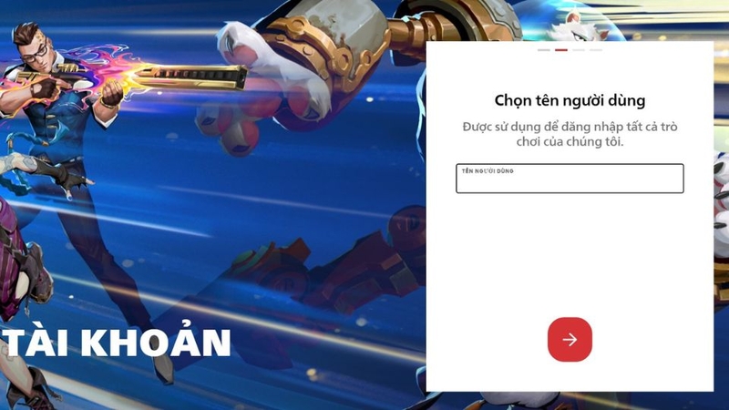 Chọn tên đăng nhập