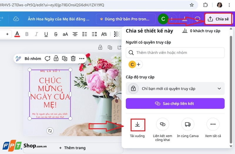 Lưu mẫu thiệp mừng về máy tính