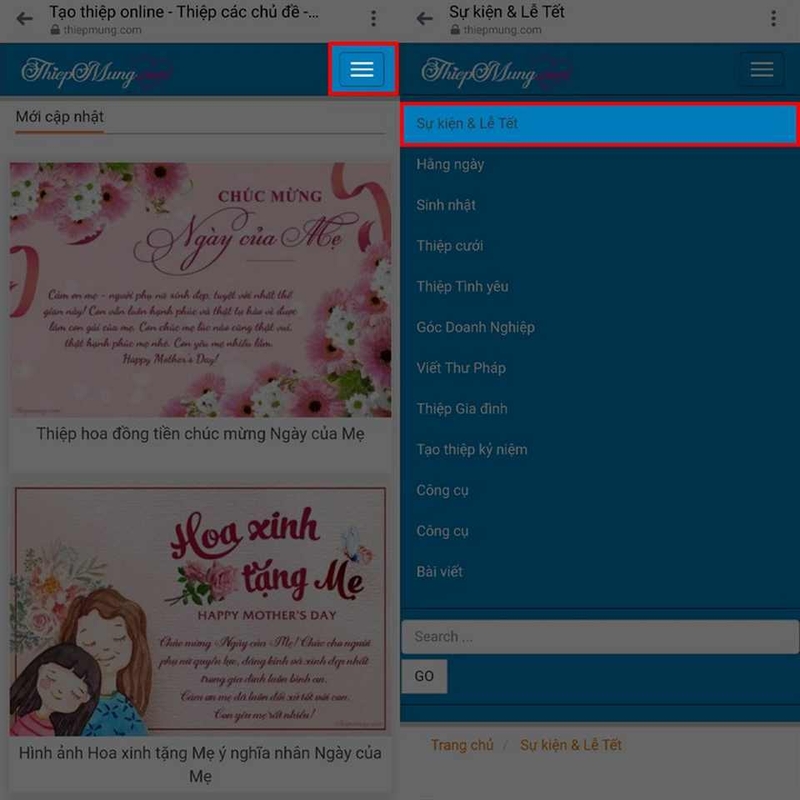 Cách tạo thiệp Ngày của Mẹ bằng trang web miễn phí