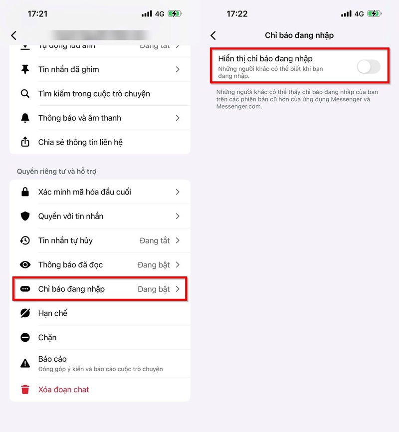 Cách tắt chỉ báo đang nhập trên Messenger ảnh 2