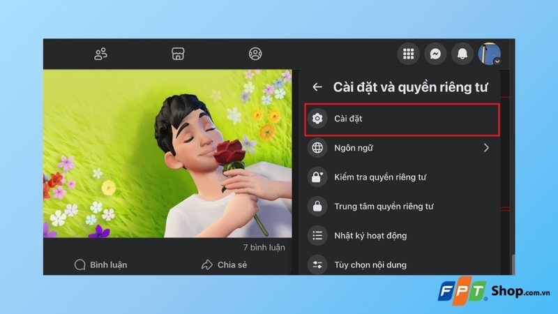 Trup cập mục Cài đặt