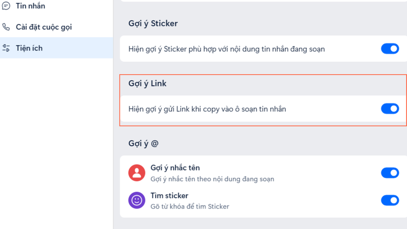 tắt gợi ý link trên Zalo PC hình 4.png
