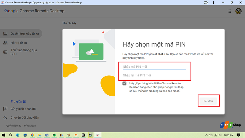 Tạo mã PIN