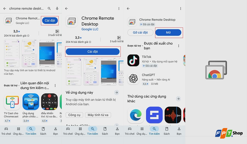 Cài ứng dụng Chrome Remote Desktop trên điện thoại