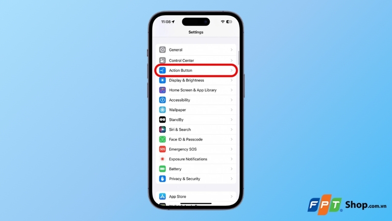 chọn mục Nút Tác vụ