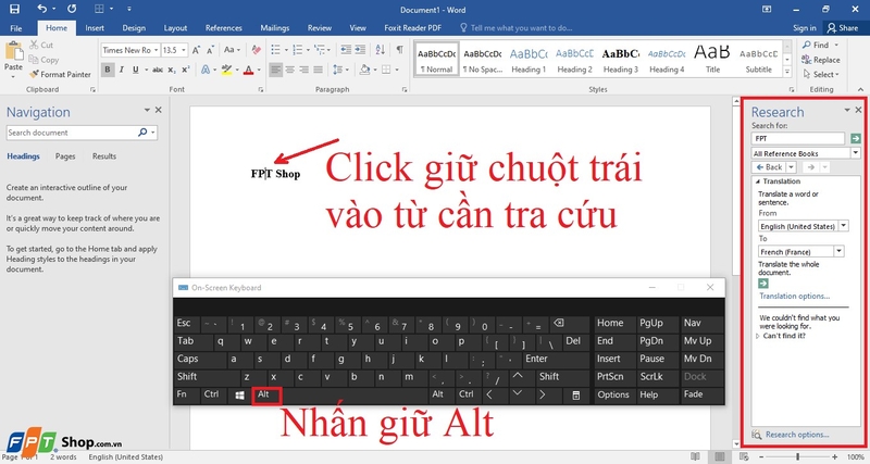 tắt research trong word 16