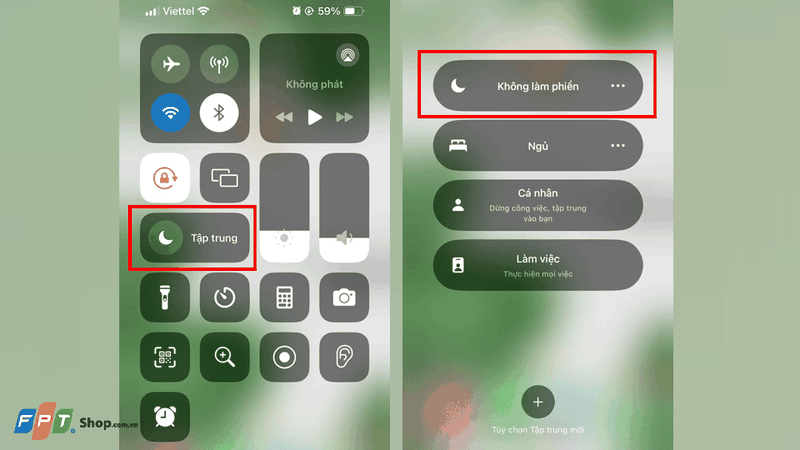 Sử dụng chế độ Tập trung