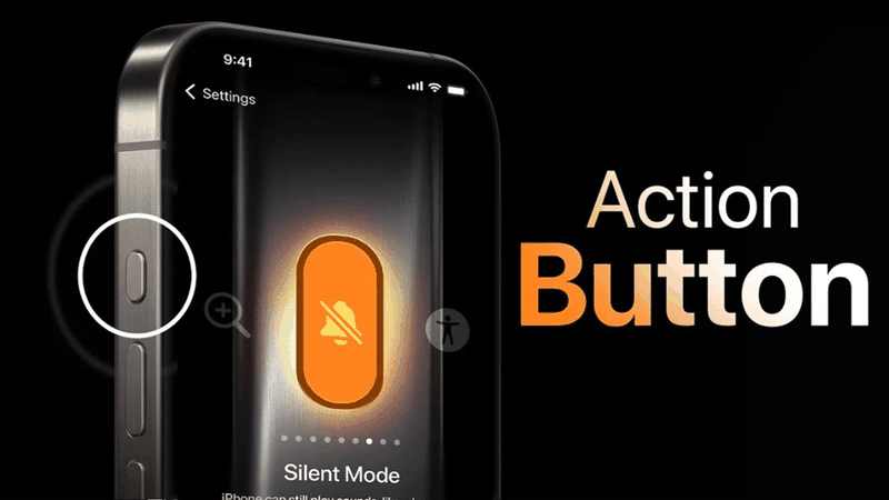 Nhấn và giữ nút Action Button