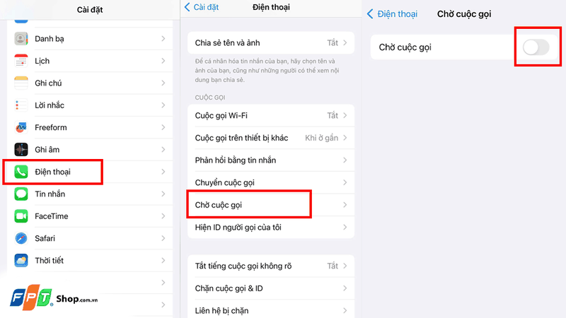 Tắt tính năng Chờ cuộc gọi