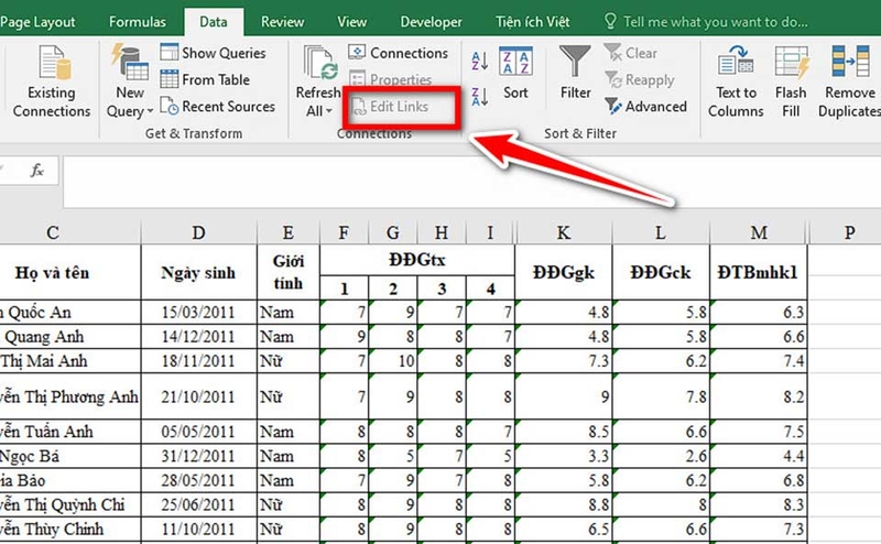Cách tắt thông báo Update Link trên Excel - 04