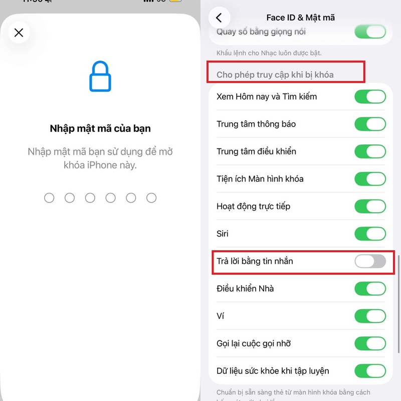 tắt trả lời nhanh ngoài màn hình khóa iPhone, iPad hình 4.jpg