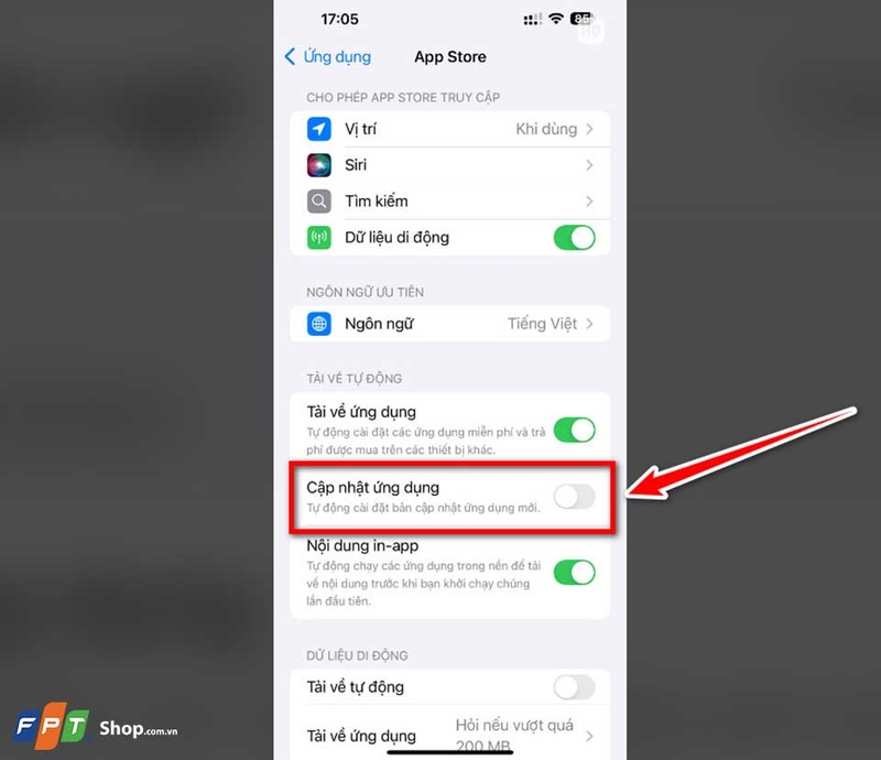 Cách tắt tải ứng dụng tự động trên App Store - 07