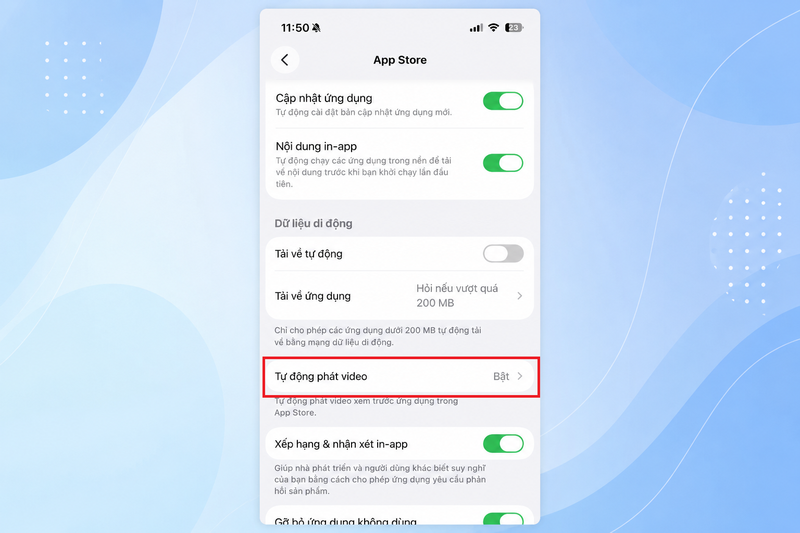 Tắt tự động phát video trong App Store 5