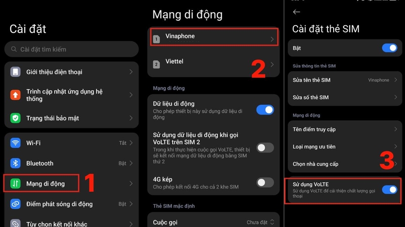 tắt VoLTE trên OPPO 2