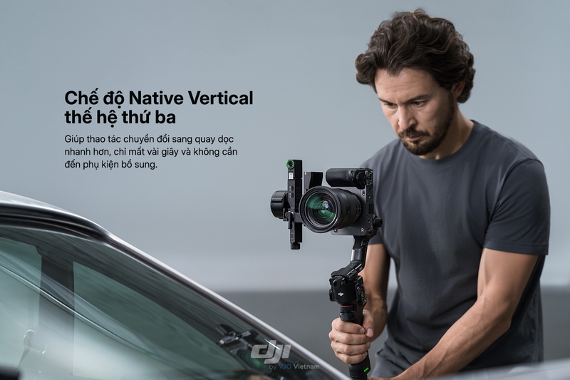 Tay cầm Gimbal DJI RS 5 - Chuyển đổi khung hình linh hoạt, thao tác nhanh gọn