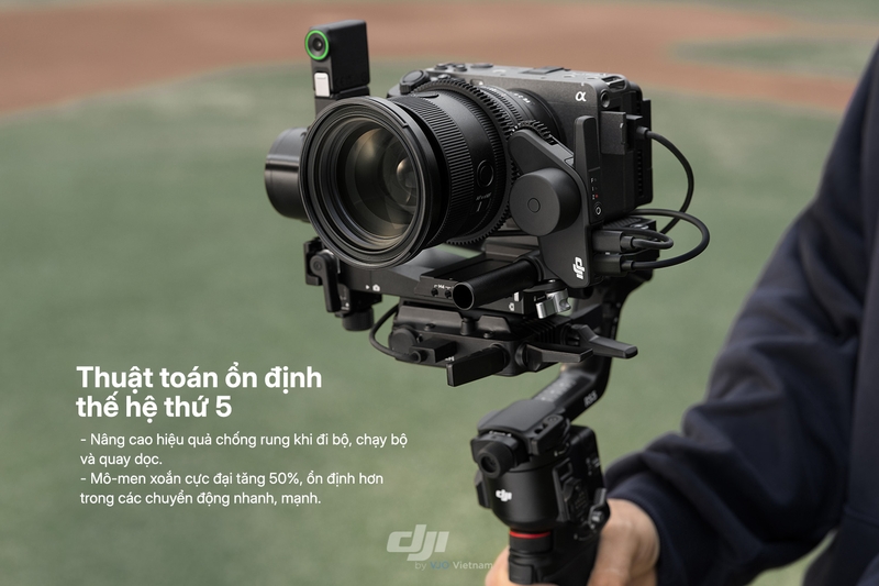 Tay cầm Gimbal DJI RS 5 Combo - Động cơ nâng cấp, ổn định khung hình vượt trội