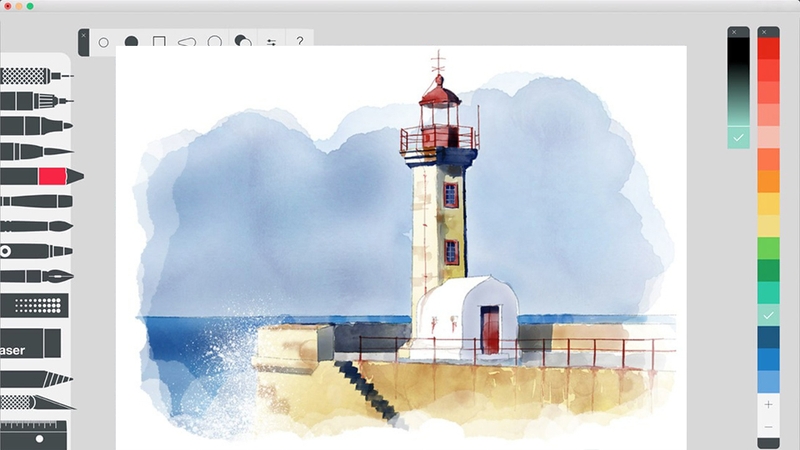 Tranh màu nước được vẽ trên Tayasui Sketches