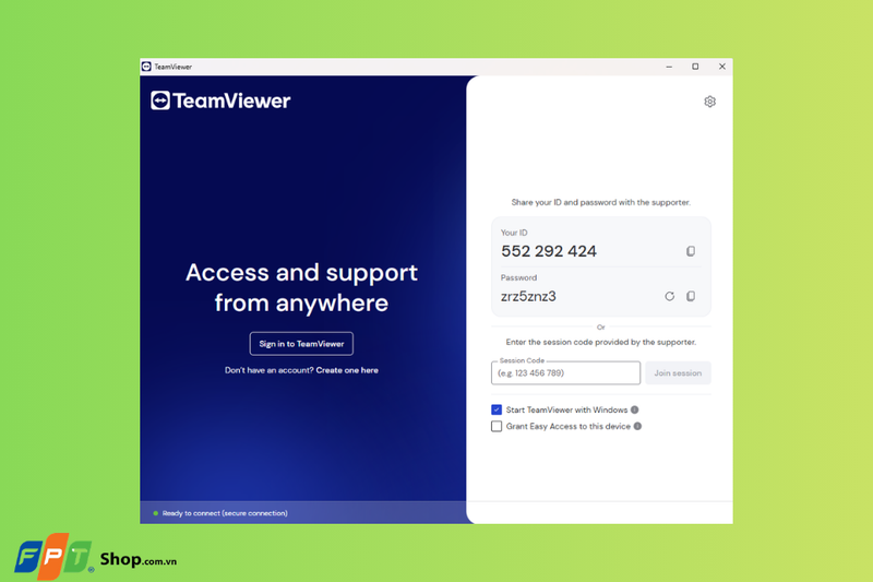 TeamViewer sẽ tự động mở