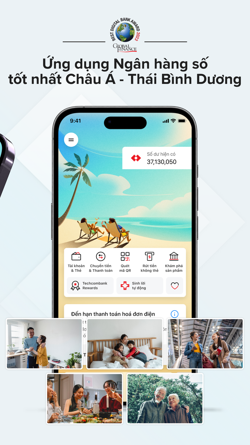 Ứng dụng Techcombank Mobile cung cấp giải pháp quản lý tài chính tổng thể
