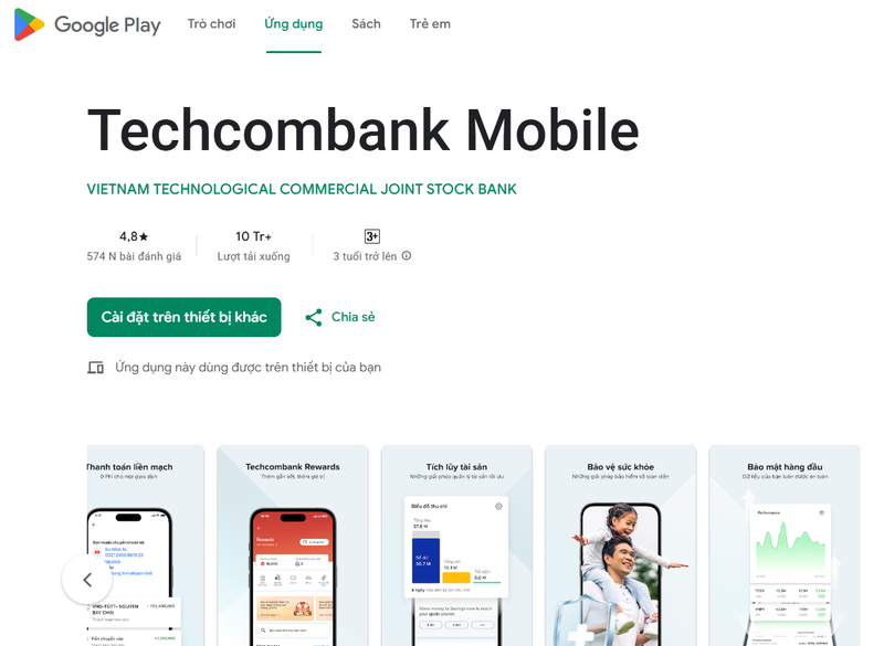 Các bước đăng ký Techcombank Mobile - bước 1