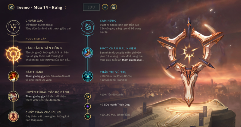 Bảng ngọc Teemo đi rừng