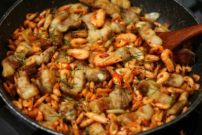 Tép đồng rang ba chỉ 6