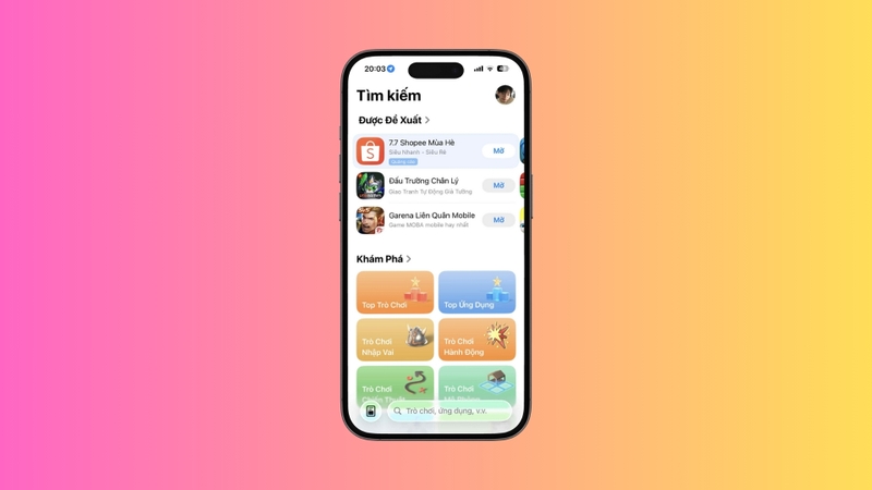 Vào App Store trên iPhone