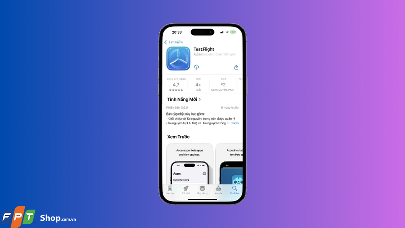 Tải ứng dụng TestFlight