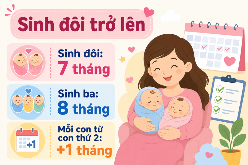 Trường hợp sinh đôi trở lên