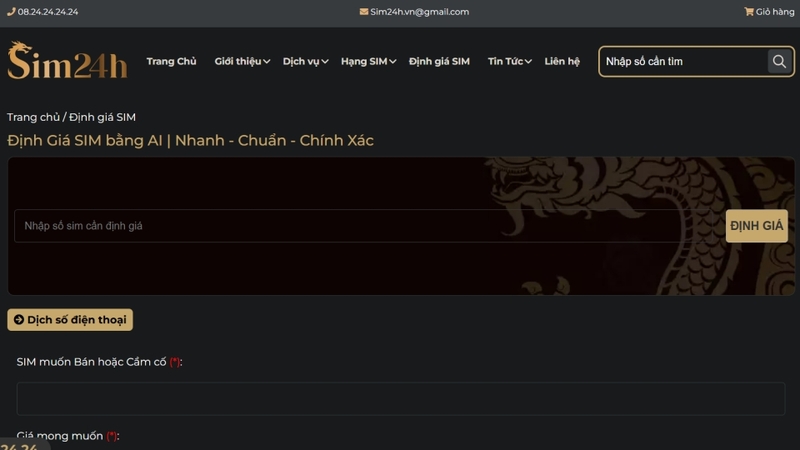 sim24h.vn thẩm định giá sim dựa vào các tiêu chí quan trọng như phong thuỷ, đầu số, nhà mạng,...