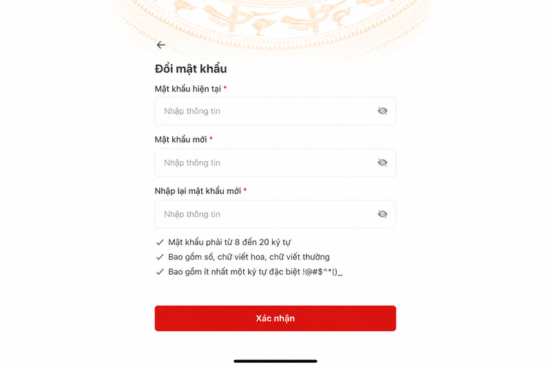 Tiến hành lấy lại mật khẩu mới