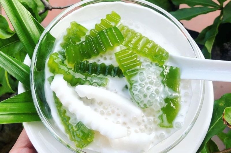 thành phẩm chè dừa non lá nếp