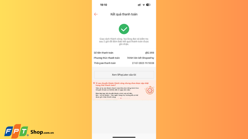 Cách thanh toán SPayLater trên Shopee 5