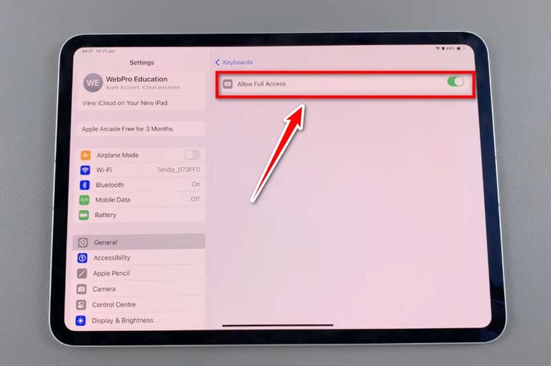 Thêm hoặc thay đổi bàn phím trên iPad - 04