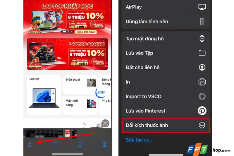 Thay đổi kích thước ảnh trên điện thoại iPhone (hình 7)
