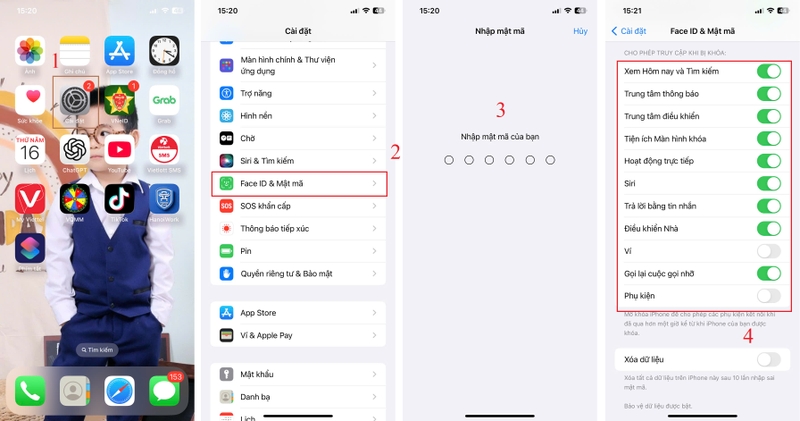 Thay đổi quyền truy cập vào các mục khi iPhone bị khóa 2