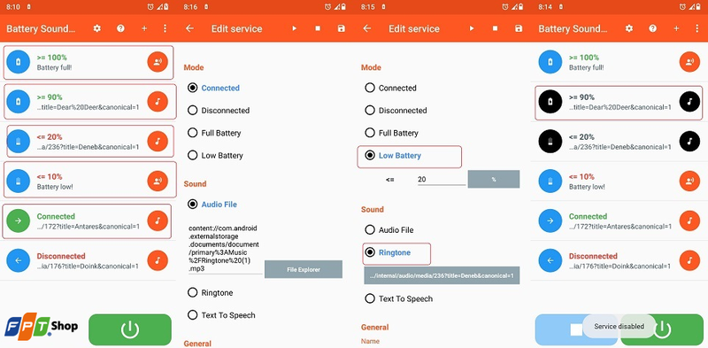 Thay đổi âm báo thông báo pin trên Android