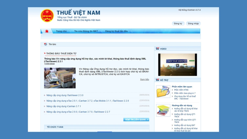 Truy cập vào trang web của Tổng cục Thuế