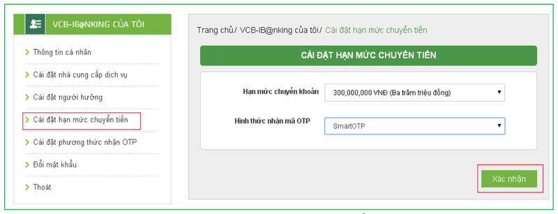 thay đổi thông tin tài khoản ngân hàng vietcombank online - Hình 7