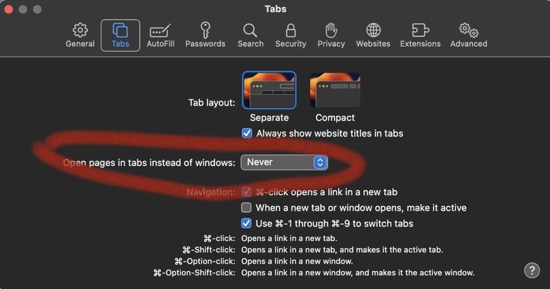 thay đổi tùy chọn Tab trong Safari trên máy Mac - Hình 9